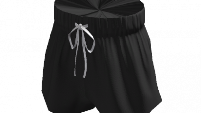 Cotton High-Waisted Shorts – Black
