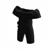 Image of Off Shoulder Overall Shorts - Black