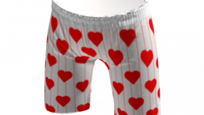 Pinstripe Hearts White Shorts