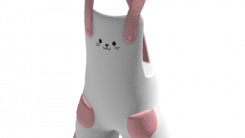White and Pink Cat Overalls