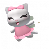 Image of White Fairy Kitty with Pink Dress