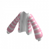 Image of Oversized White / Pink Striped Y2k