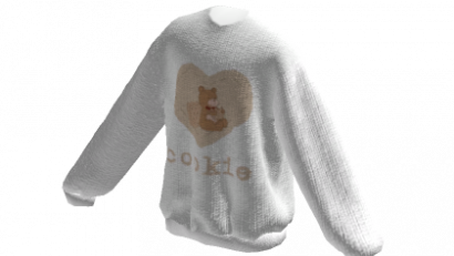 White Brown Bear Cookie Sweater