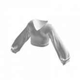 Image of White Oversized Cableknit Crop-Top