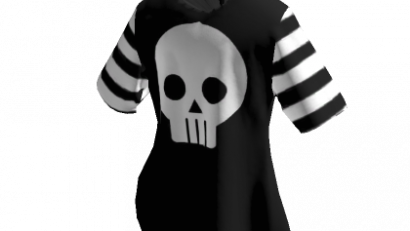 Baggy Striped Goth Skull Tee
