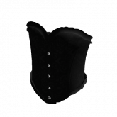 Image of Black ruffle lace corset top in silk - DRESSX