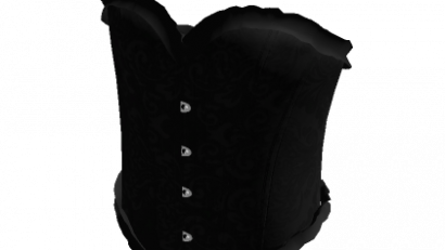 Black ruffle lace corset top in silk – DRESSX