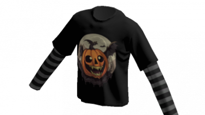 Boo Scary Pumpkin Grey striped shirt – DRESSX