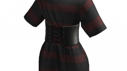 Corset Tied T-Shirt – Black & Red