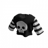 Image of Cropped Striped Goth Skull Tee