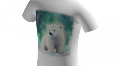 Cute Y2K Chibi Christmas Polar Bear White Shirt