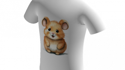 Cute Y2K Kawaii Chibi Mini Hamster White Shirt