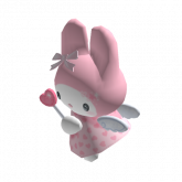 Image of Holdable angel bunny plushie w heart pink ribbons