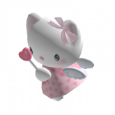 Image of Holdable angel cat plushie w heart pink ribbons