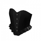 Image of Ruffle Corset Top Black Leather