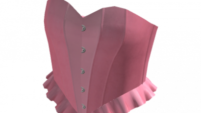 Ruffle Corset Top Pink Leather