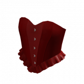 Image of Ruffle Corset Top Red Leather