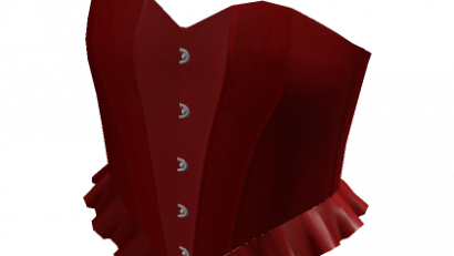 Ruffle Corset Top Red Leather