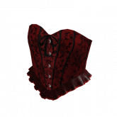 Image of Ruffle Lace Corset Top Red Black