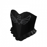 Image of Ruffle Sparkly Angel Corset Top Black