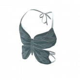 Image of Y2K Butterfly Fantasy Top Blue Denim
