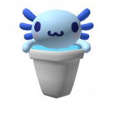 Image of Blue Axolotl in a cup