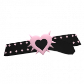 Image of Y2K Pink and Black Spiked Heart Belt 3.0