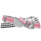 Image of Y2K Studded Double Kitty Rhinestone Belt | Pink/W