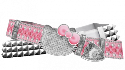 Y2K Studded Double Kitty Rhinestone Belt | Pink/W