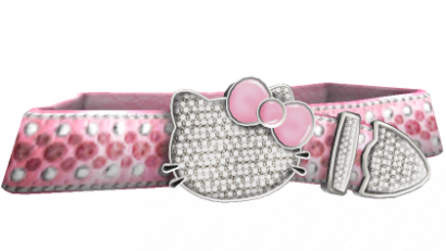Y2K Studded Kitty Rhinestone Diamond Belt [Pink]